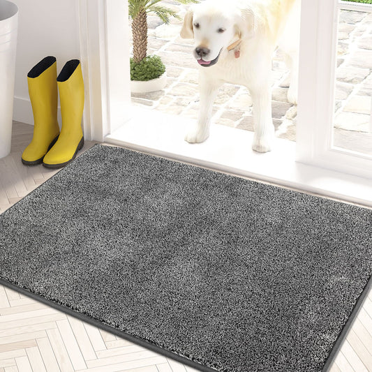 PURRUGS Dirt Trapper Door Mat, Non-Slip Machine Washable Entry Rug, Shoe Scraper, Dog Door Mat, Super Absorbent Welcome Mat for Front & Back Door, Muddy Shoes & Paws