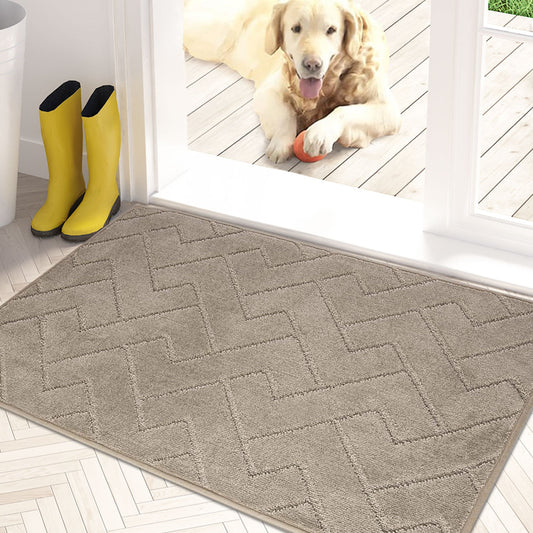 PURRUGS Dirt Trapper Door Mat, Non-Slip Machine Washable Entry Rug, Shoe Scraper, Dog Door Mat, Super Absorbent Welcome Mat for Front & Back Door, Muddy Wet Shoes & Paws
