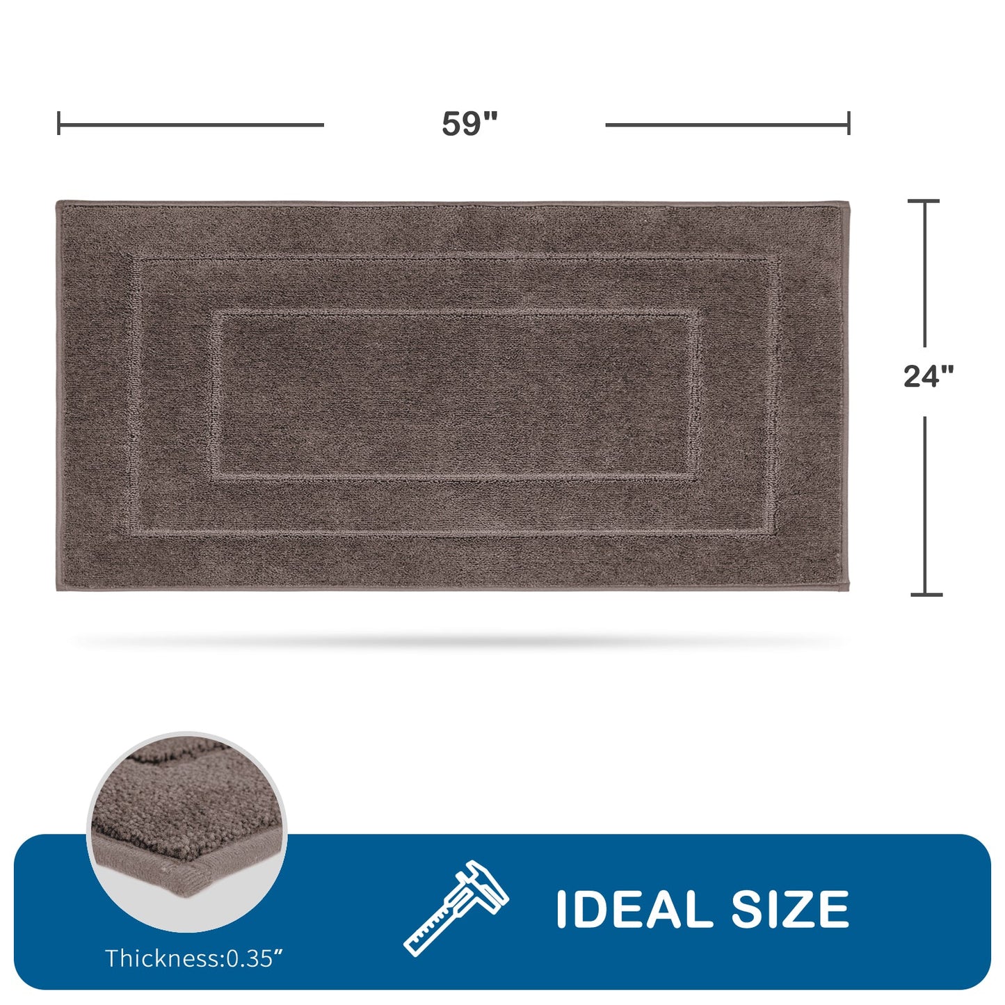 PURRUGS Machine Washable Kitchen Rug, Non-Slip/Skid Kitchen Runner Rug & Floor Mats, Super Absorbent Soft Standing Mats for Kitchen, Sink & Laundry