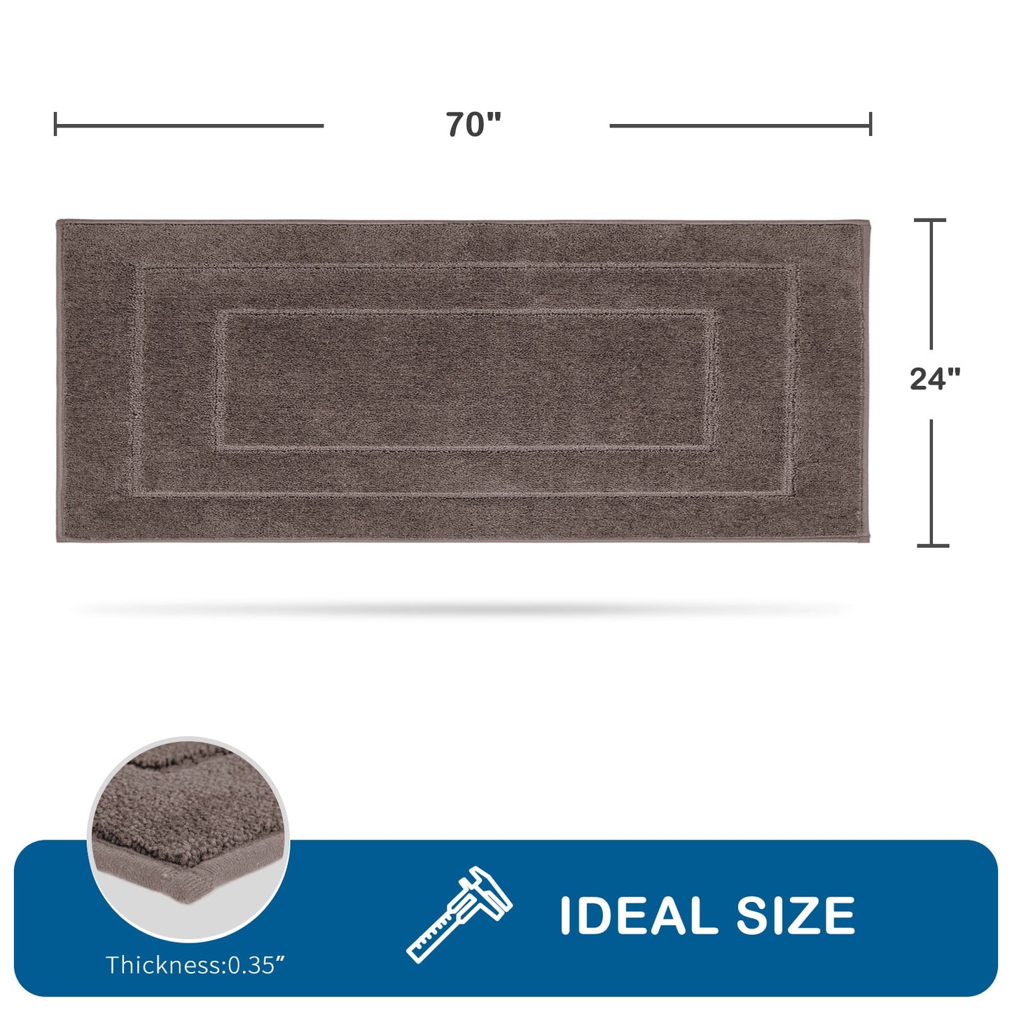 PURRUGS Machine Washable Kitchen Rug, Non-Slip/Skid Kitchen Runner Rug & Floor Mats, Super Absorbent Soft Standing Mats for Kitchen, Sink & Laundry