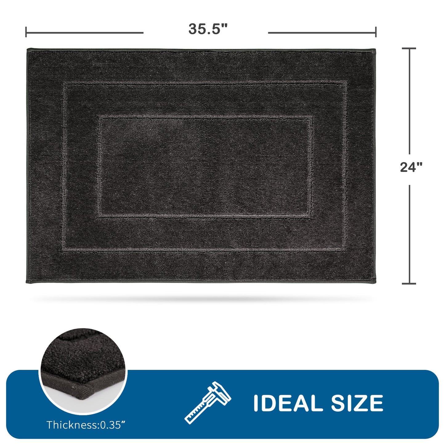 PURRUGS Machine Washable Kitchen Rug, Non-Slip/Skid Kitchen Runner Rug & Floor Mats, Super Absorbent Soft Standing Mats for Kitchen, Sink & Laundry
