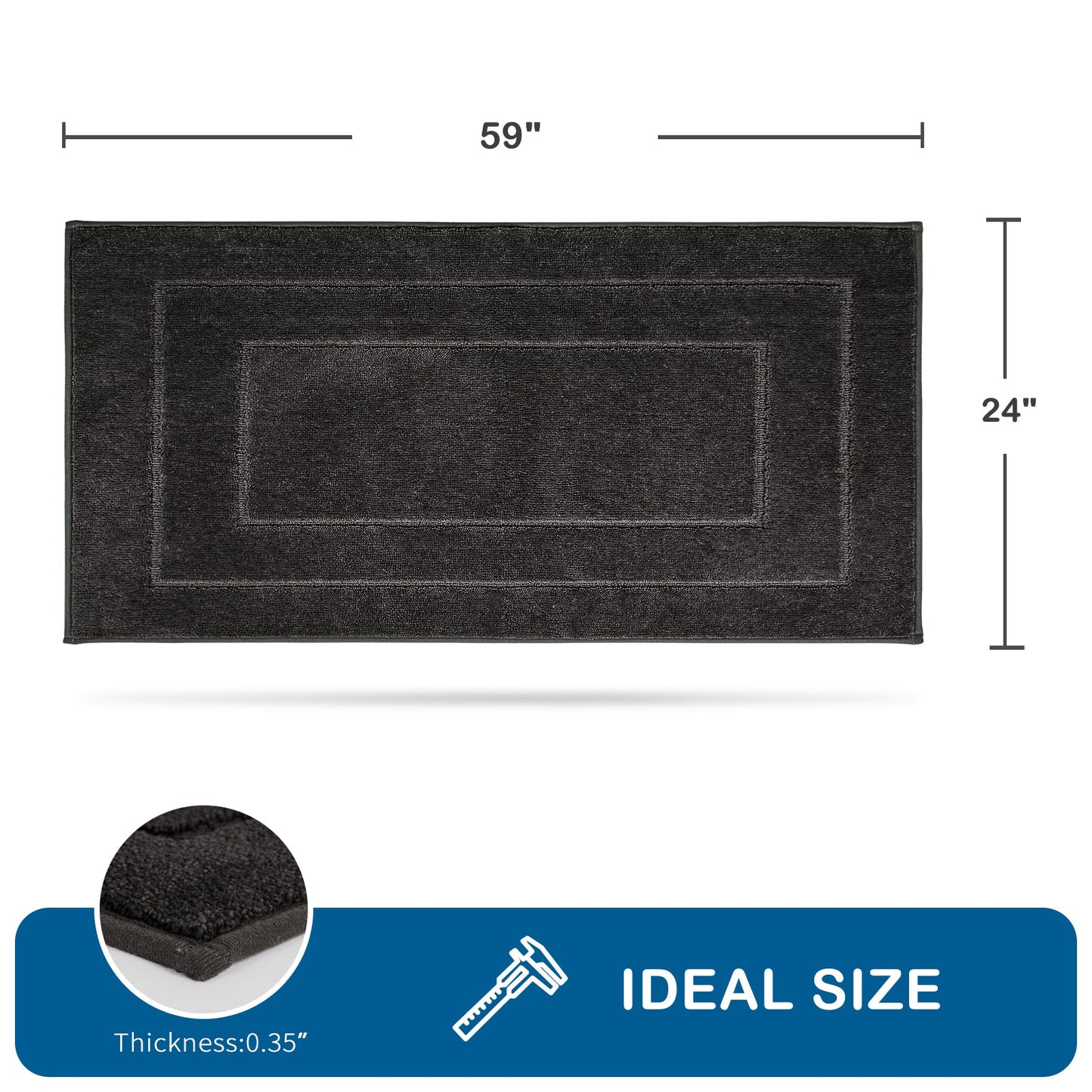 PURRUGS Machine Washable Kitchen Rug, Non-Slip/Skid Kitchen Runner Rug & Floor Mats, Super Absorbent Soft Standing Mats for Kitchen, Sink & Laundry