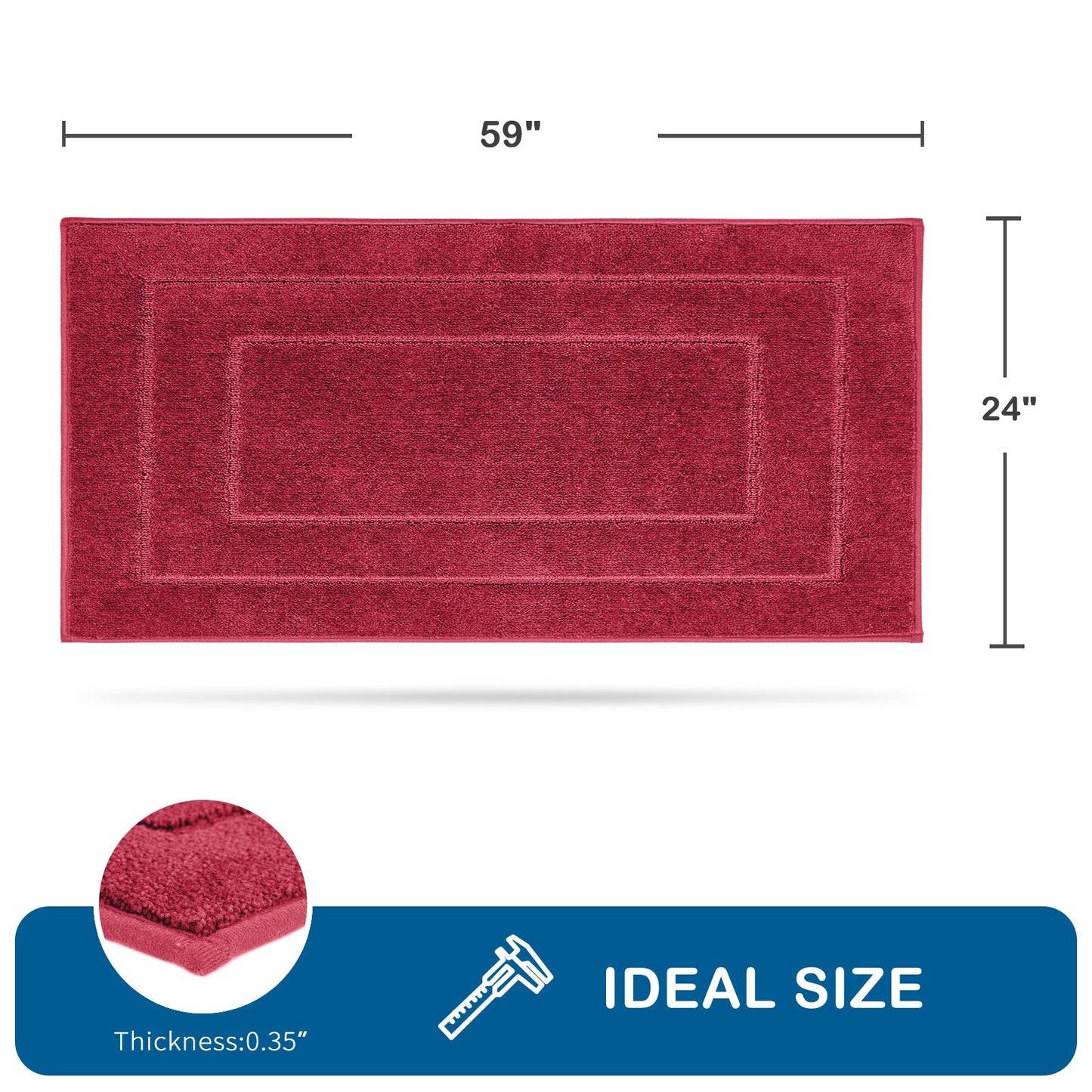 PURRUGS Machine Washable Kitchen Rug, Non-Slip/Skid Kitchen Runner Rug & Floor Mats, Super Absorbent Soft Standing Mats for Kitchen, Sink & Laundry