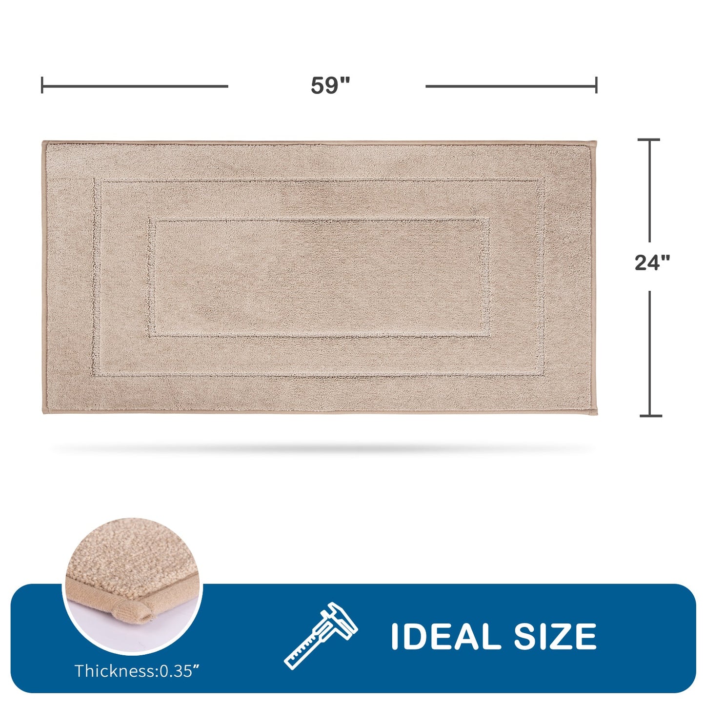 PURRUGS Machine Washable Kitchen Rug, Non-Slip/Skid Kitchen Runner Rug & Floor Mats, Super Absorbent Soft Standing Mats for Kitchen, Sink & Laundry