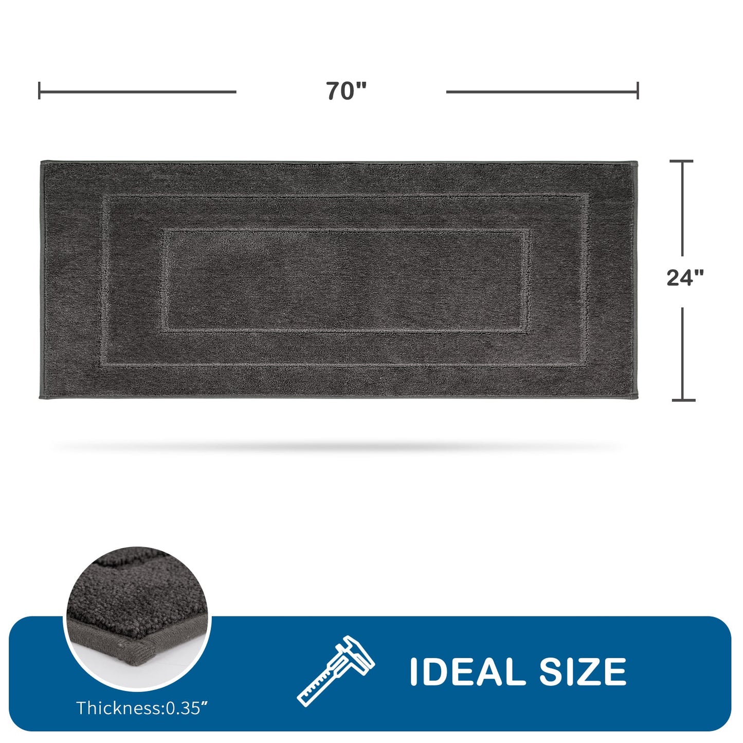 PURRUGS Machine Washable Kitchen Rug, Non-Slip/Skid Kitchen Runner Rug & Floor Mats, Super Absorbent Soft Standing Mats for Kitchen, Sink & Laundry