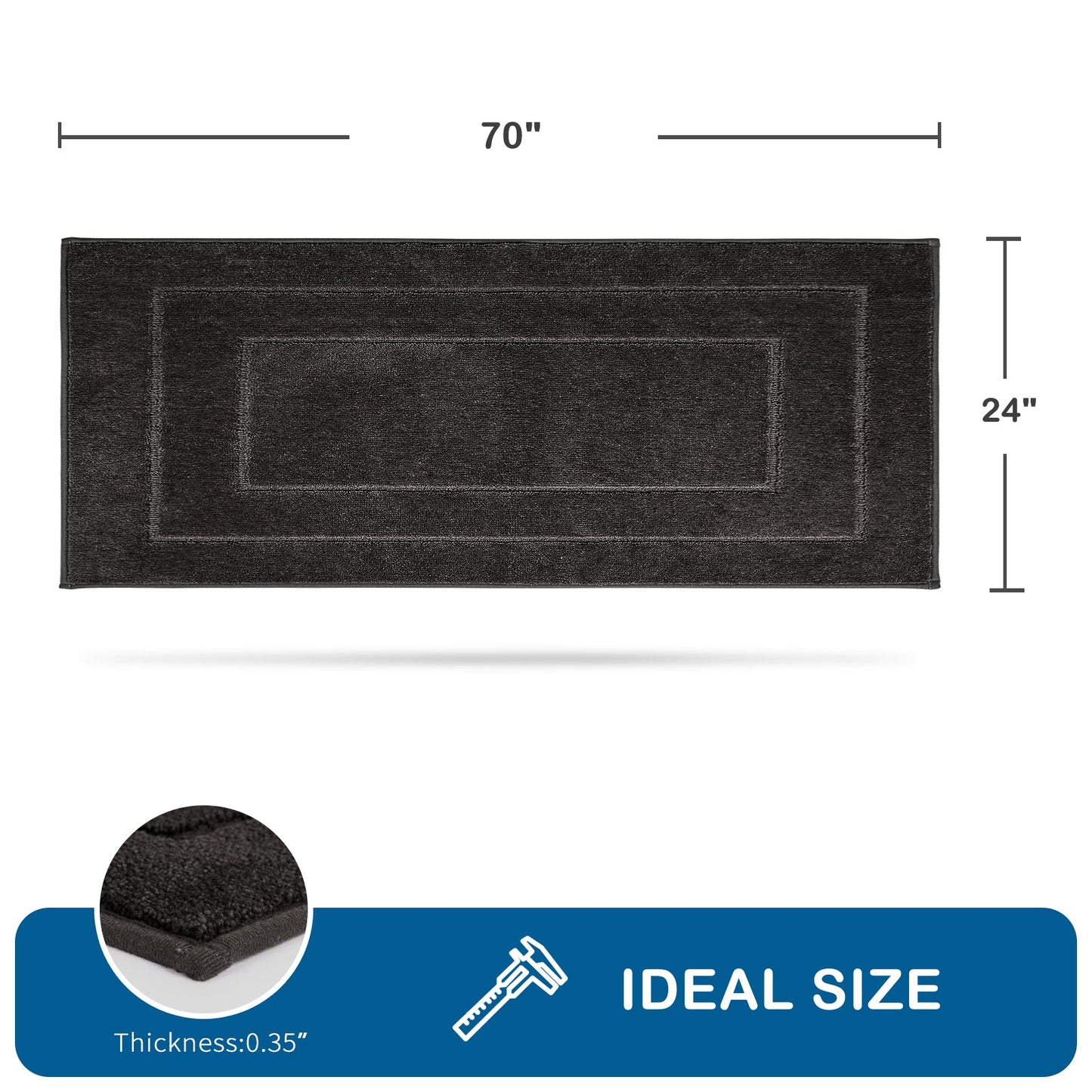 PURRUGS Machine Washable Kitchen Rug, Non-Slip/Skid Kitchen Runner Rug & Floor Mats, Super Absorbent Soft Standing Mats for Kitchen, Sink & Laundry