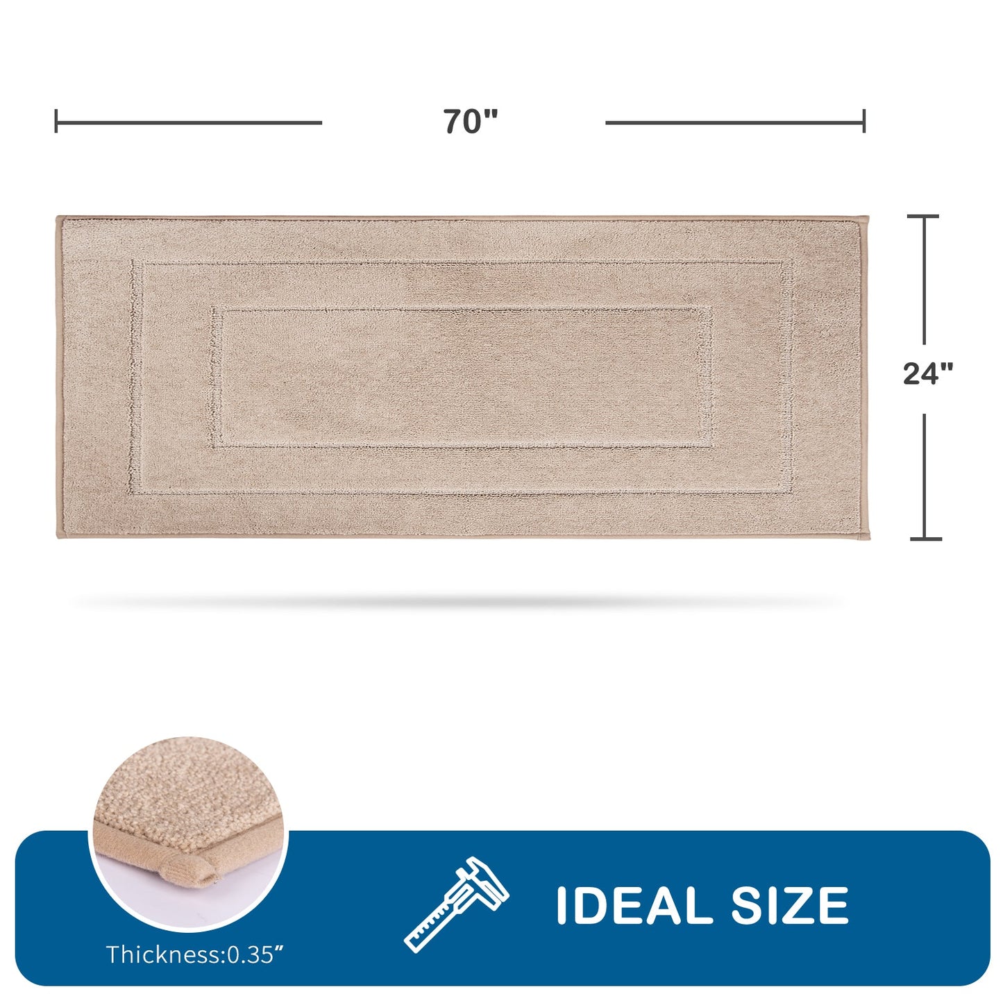 PURRUGS Machine Washable Kitchen Rug, Non-Slip/Skid Kitchen Runner Rug & Floor Mats, Super Absorbent Soft Standing Mats for Kitchen, Sink & Laundry