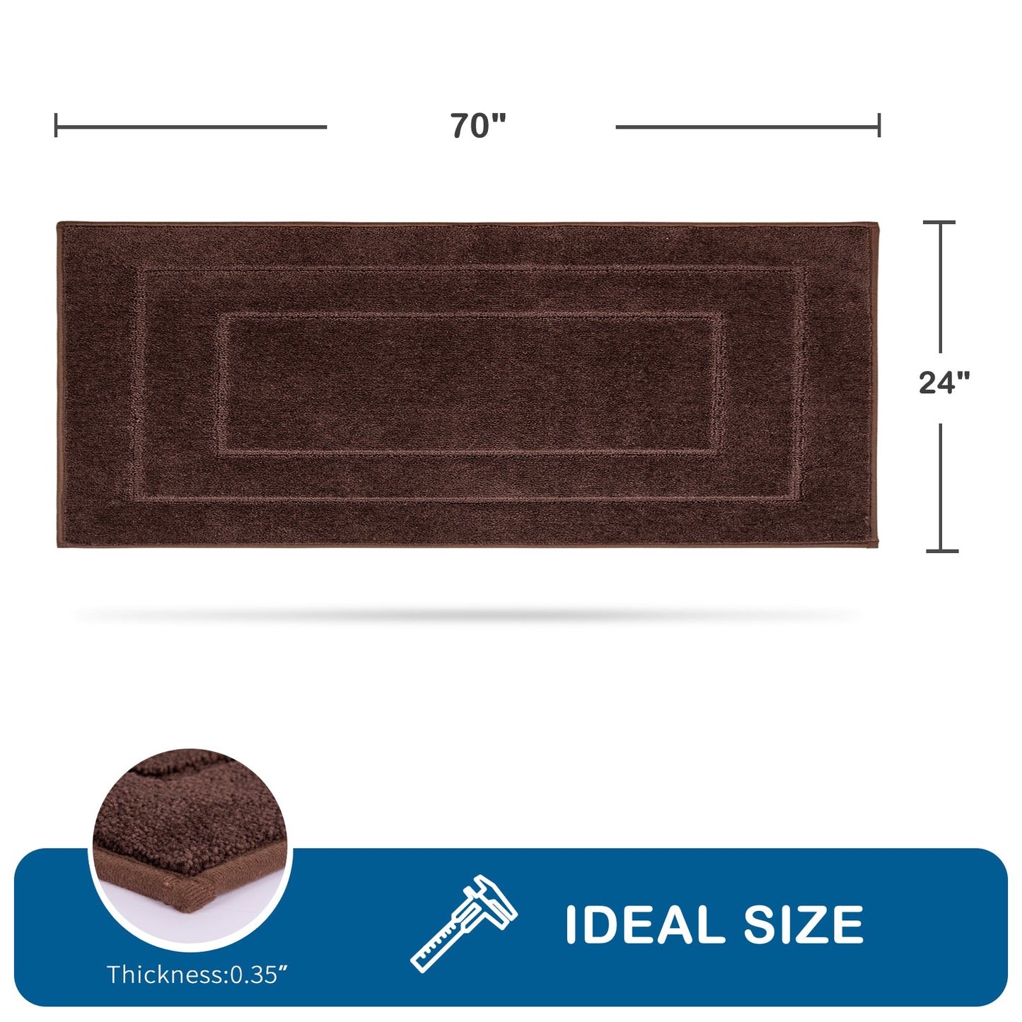 PURRUGS Machine Washable Kitchen Rug, Non-Slip/Skid Kitchen Runner Rug & Floor Mats, Super Absorbent Soft Standing Mats for Kitchen, Sink & Laundry