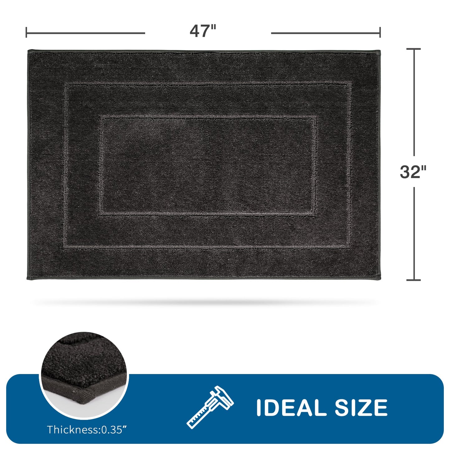 PURRUGS Machine Washable Kitchen Rug, Non-Slip/Skid Kitchen Runner Rug & Floor Mats, Super Absorbent Soft Standing Mats for Kitchen, Sink & Laundry