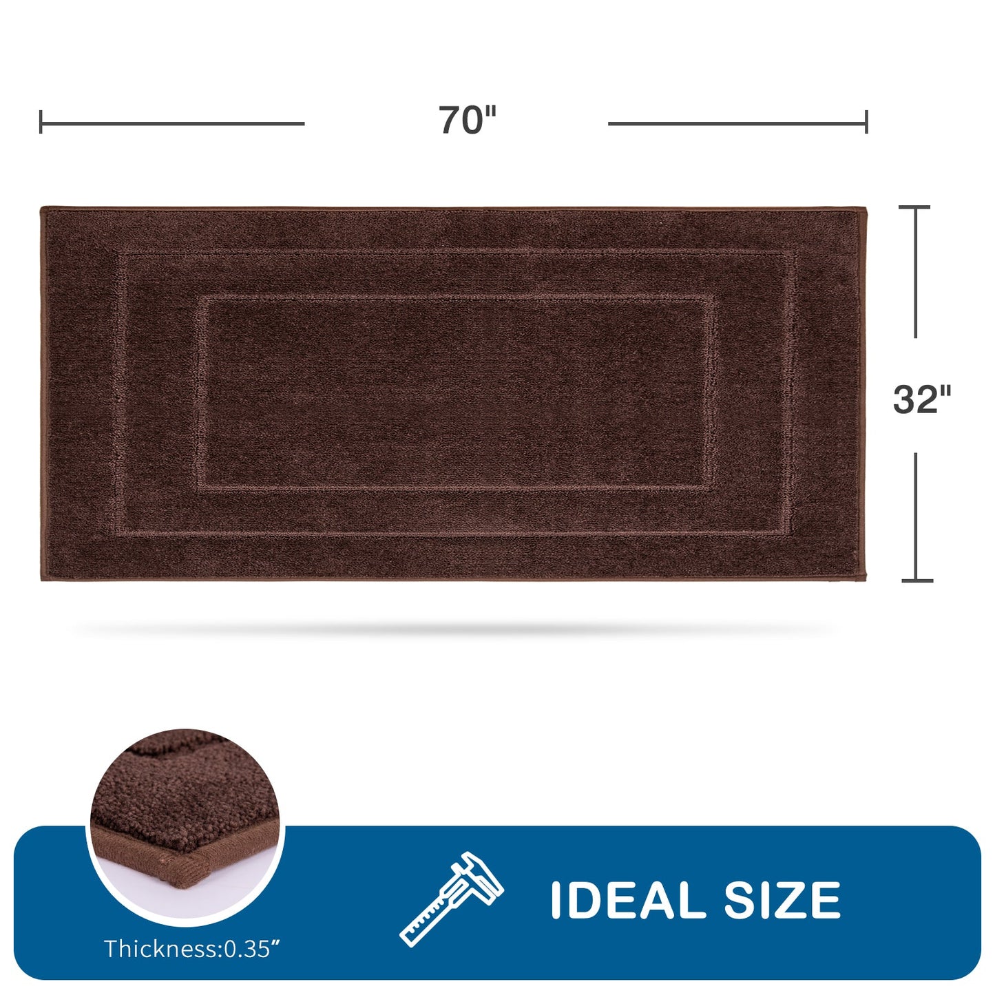 PURRUGS Machine Washable Kitchen Rug, Non-Slip/Skid Kitchen Runner Rug & Floor Mats, Super Absorbent Soft Standing Mats for Kitchen, Sink & Laundry