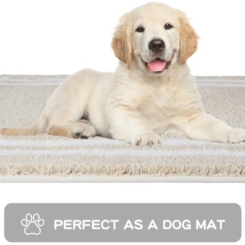 PURRUGS Non-Slip Bathroom Rug - Super Absorbent & Quick Dry Shaggy Microfiber Bath Mat, Machine Washable Plush Throw Rug for Bathtub, Shower and Sink