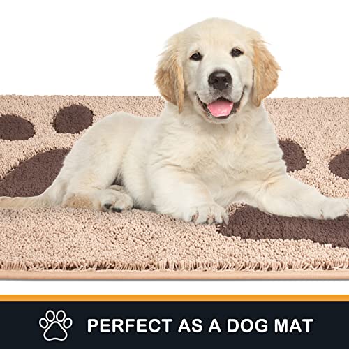PURRUGS Dirt Trapper Door Mat, Non-Skid/Slip Machine Washable Microfiber Entryway Rug, Dog Door Mat, Super Absorbent Welcome Mat for Muddy Wet Shoes and Paws