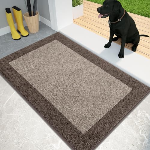 PURRUGS Dirt Trapper Door Mat, Non-Slip/Skid Machine Washable Entryway Rug, Shoes Scraper, Throw Rug, Super Absorbent Area Rug for Muddy Wet Shoes and Paws