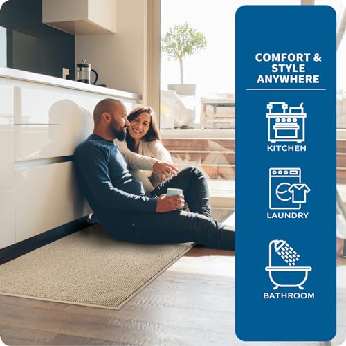 PURRUGS Machine Washable Kitchen Rug, Non-Slip/Skid Kitchen Runner Rugs & Floor Mats, Super Absorbent Soft Area Rugs for Sink, Kitchen & Laundry