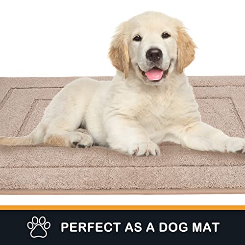 PURRUGS Dirt Trapper Door Mat, Non-Slip/Skid Machine Washable Entryway Rug, Dog Door Mat, Super Absorbent Welcome Mat for Muddy Wet Shoes and Paws