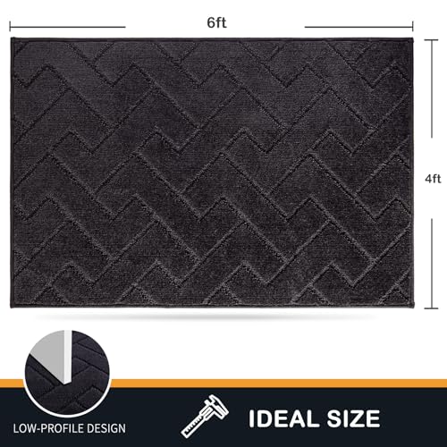 PURRUGS Dirt Trapper Door Mat, Non-Slip Machine Washable Entry Rug, Shoe Scraper, Dog Door Mat, Super Absorbent Welcome Mat for Front & Back Door, Muddy Wet Shoes & Paws