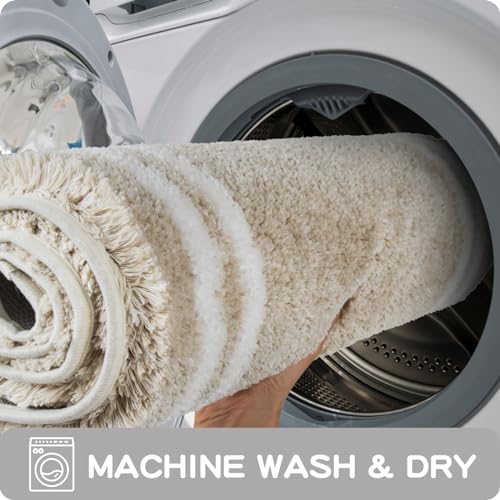 PURRUGS Non-Slip Bathroom Rug - Super Absorbent & Quick Dry Shaggy Microfiber Bath Mat, Machine Washable Plush Throw Rug for Bathtub, Shower and Sink