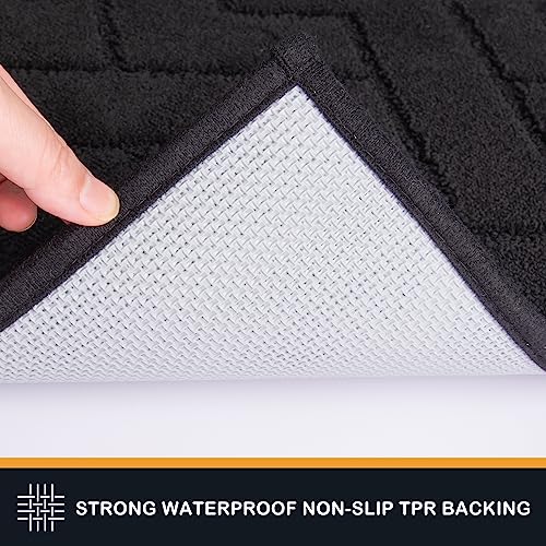 PURRUGS Dirt Trapper Door Mat, Non-Slip Machine Washable Entry Rug, Shoe Scraper, Dog Door Mat, Super Absorbent Welcome Mat for Front & Back Door, Muddy Wet Shoes & Paws