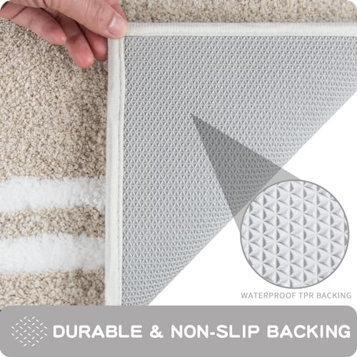 PURRUGS Non-Slip Bathroom Rug - Super Absorbent & Quick Dry Shaggy Microfiber Bath Mat, Machine Washable Plush Throw Rug for Bathtub, Shower and Sink