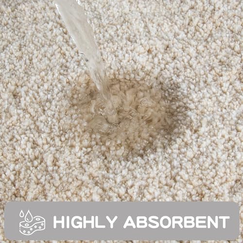 PURRUGS Non-Slip Bathroom Rug - Super Absorbent & Quick Dry Shaggy Microfiber Bath Mat, Machine Washable Plush Throw Rug for Bathtub, Shower and Sink