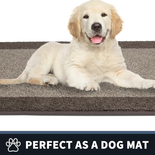 PURRUGS Dirt Trapper Door Mat, Non-Slip/Skid Machine Washable Entryway Rug, Shoes Scraper, Throw Rug, Super Absorbent Area Rug for Muddy Wet Shoes and Paws
