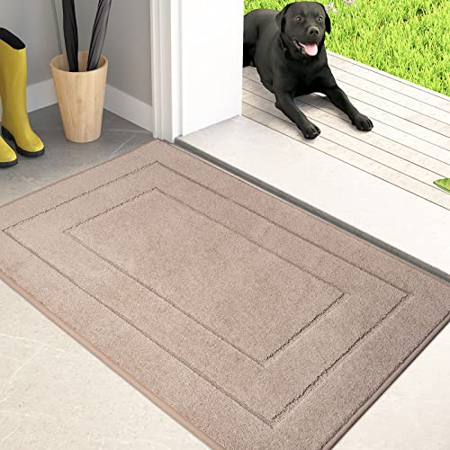 PURRUGS Dirt Trapper Door Mat, Non-Slip/Skid Machine Washable Entryway Rug, Dog Door Mat, Super Absorbent Welcome Mat for Muddy Wet Shoes and Paws