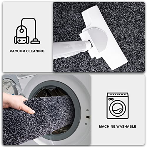 PURRUGS Dirt Trapper Door Mat, Non-Slip Machine Washable Entry Rug, Shoe Scraper, Dog Door Mat, Super Absorbent Welcome Mat for Front & Back Door, Muddy Shoes & Paws