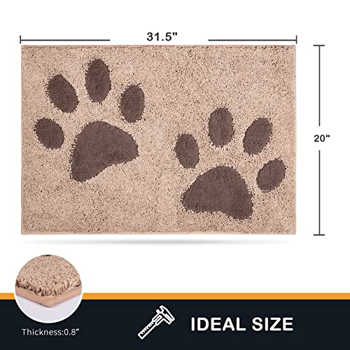 PURRUGS Dirt Trapper Door Mat, Non-Skid/Slip Machine Washable Microfiber Entryway Rug, Dog Door Mat, Super Absorbent Welcome Mat for Muddy Wet Shoes and Paws