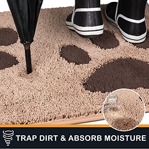 PURRUGS Dirt Trapper Door Mat, Non-Skid/Slip Machine Washable Microfiber Entryway Rug, Dog Door Mat, Super Absorbent Welcome Mat for Muddy Wet Shoes and Paws