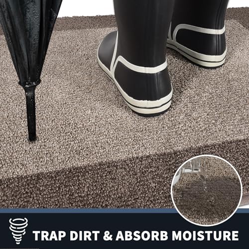 PURRUGS Dirt Trapper Door Mat, Non-Slip/Skid Machine Washable Entryway Rug, Shoes Scraper, Throw Rug, Super Absorbent Area Rug for Muddy Wet Shoes and Paws