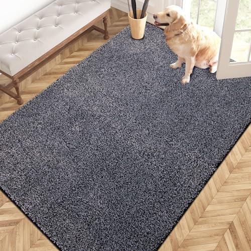 PURRUGS Dirt Trapper Door Mat, Non-Slip Machine Washable Entry Rug, Shoe Scraper, Dog Door Mat, Super Absorbent Welcome Mat for Front & Back Door, Muddy Shoes & Paws