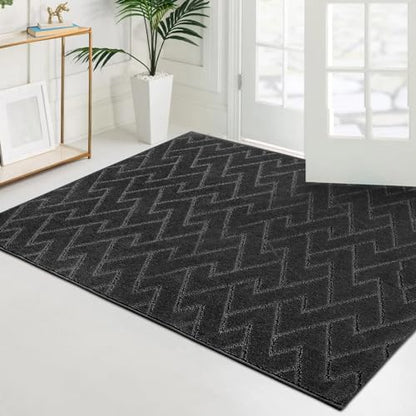 PURRUGS Dirt Trapper Door Mat, Non-Slip Machine Washable Entry Rug, Shoe Scraper, Dog Door Mat, Super Absorbent Welcome Mat for Front & Back Door, Muddy Wet Shoes & Paws