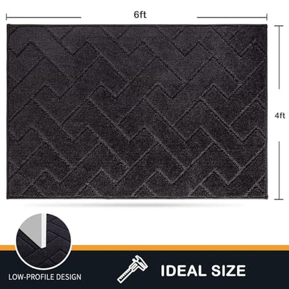 PURRUGS Dirt Trapper Door Mat, Non-Slip Machine Washable Entry Rug, Shoe Scraper, Dog Door Mat, Super Absorbent Welcome Mat for Front & Back Door, Muddy Wet Shoes & Paws