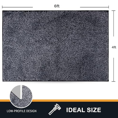 PURRUGS Easy Care Area Rug 4x6 Ft - Non-Slip, Machine Washable, Pet & Entry Mat For Hallway, Bedroom